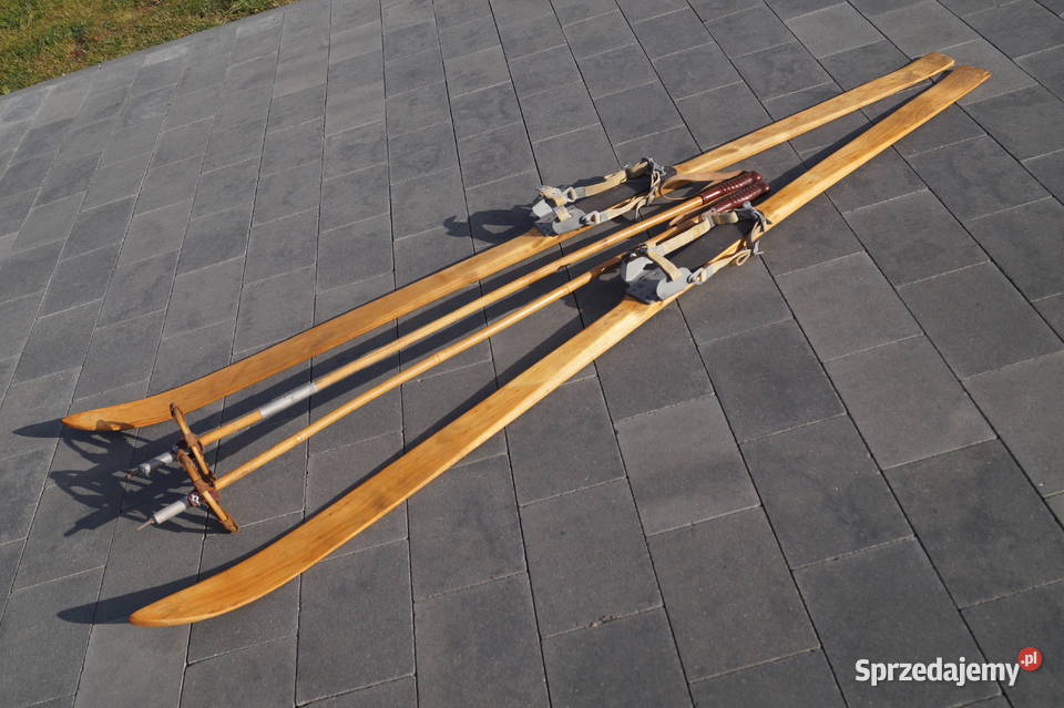 Stare narty drewniane 180 kijki podkarpackie Pruchnik sprzedam