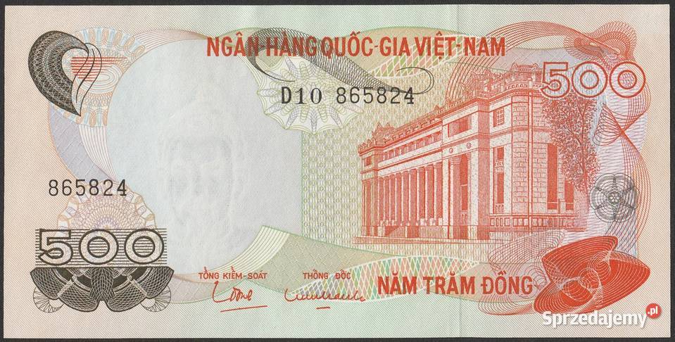 WIETNAM 500 DONG 1970 STAN BANKOWY UNC Łódź
