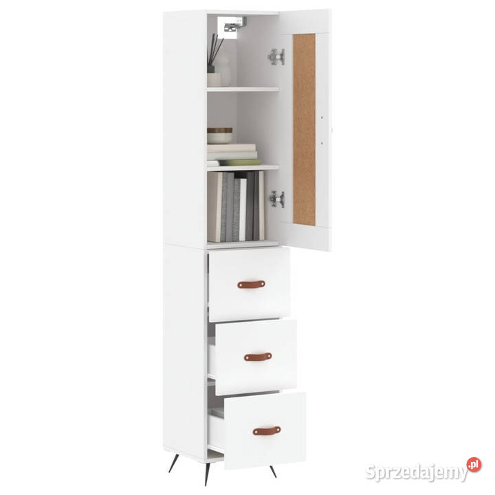 Wysoka szafka biała 345x34x180 materiał Warszawa