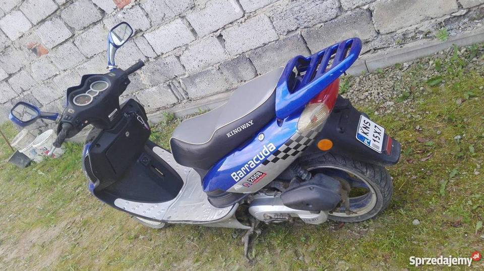 Niebieski skuter kingway barracuda 2008 Nowy kupiony w polskim salonie Grybów
