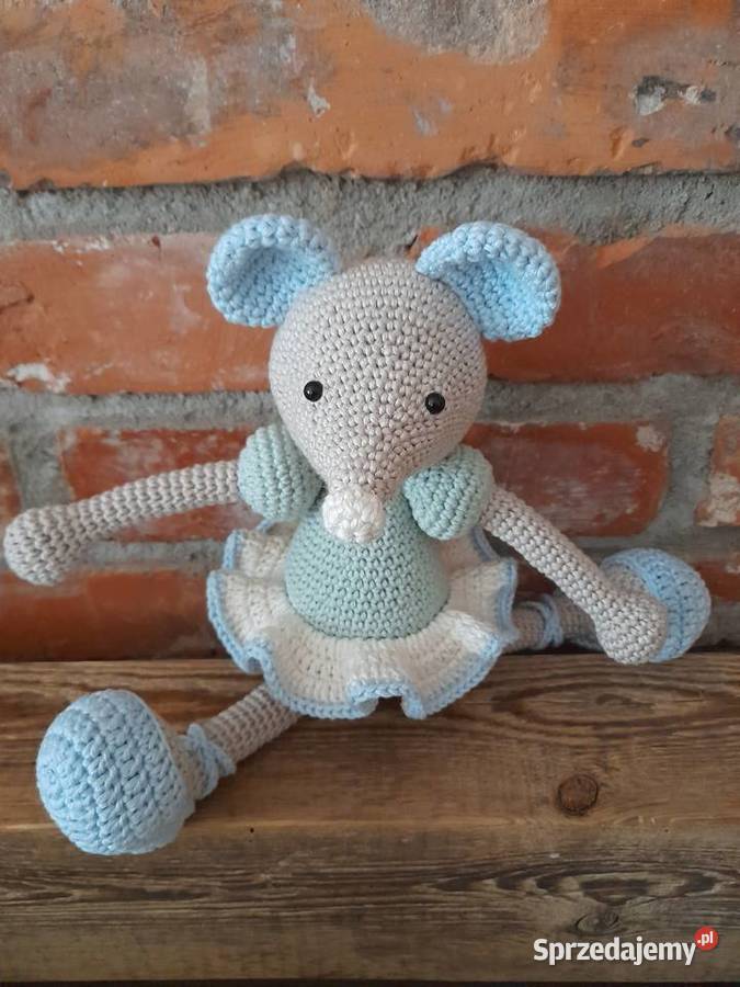 Szydełkowa Myszka baletnica HandMade Szydełkowe Zabawki Luzino