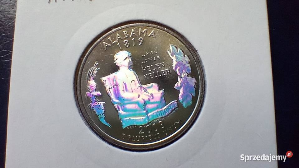 Stare monety 14 dolar 2003 Alabama USA hologram Lesko