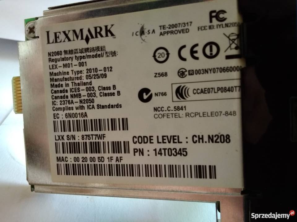 Płytka wifi do drukarki LEXMARK Warszawa