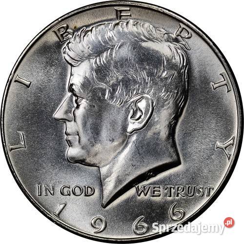 moneta USA dolara 1966 Pół dolara Kennedy