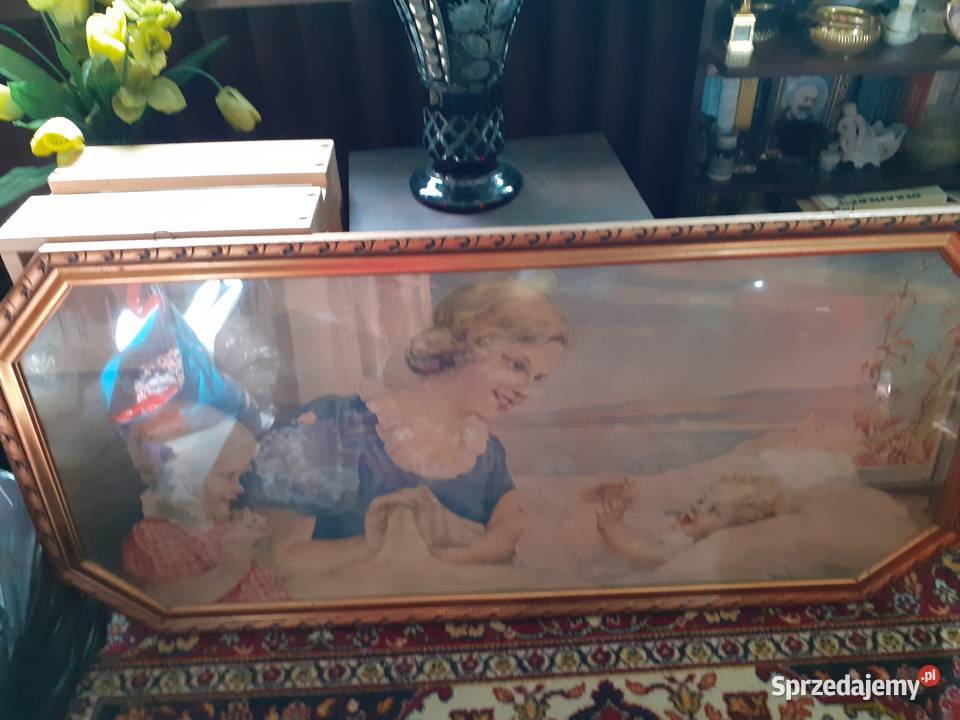 Obraz przedwojennych malarz nieznany złota rama mazowieckie Warszawa sprzedam
