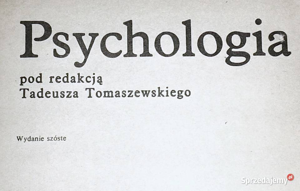 Psychologia Tadeusz Tomaszewski Pozostałe Chełm sprzedam