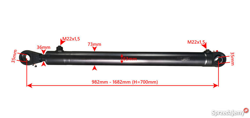 Siłownik Hydrauliczny CYLINDER CJ2F 63x36 SKOK Solec Kujawski