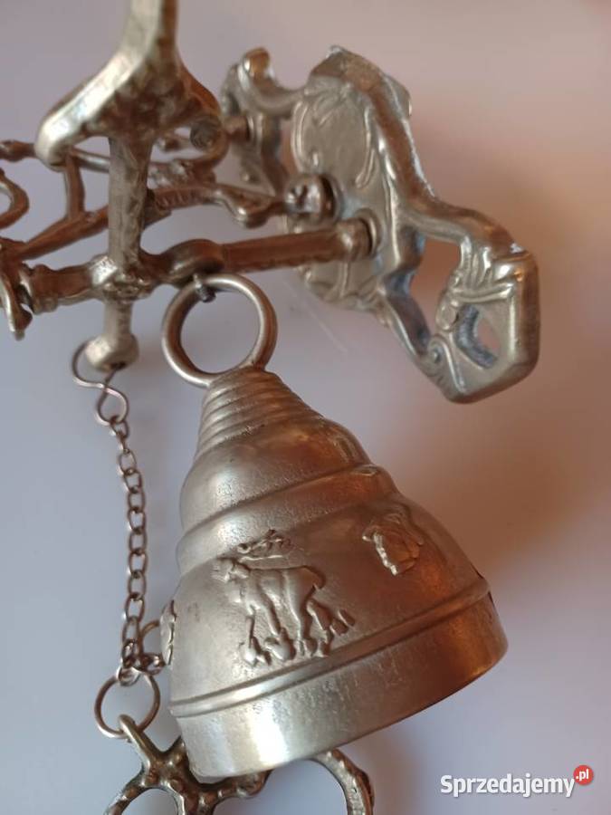 Dzwonek z motywem myśliwskim Mosiądz wielkopolskie