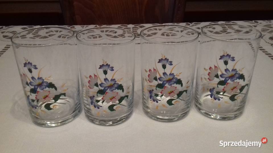 Szklanki klasyczne z kwiatami Vintage do Kraków