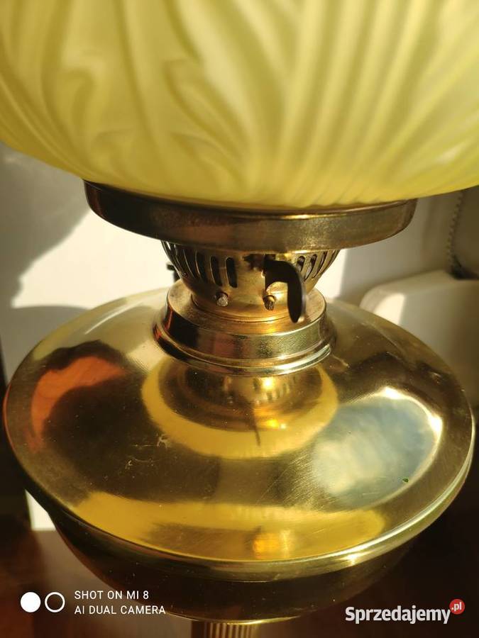 Ogromna wiktoriańska mosiężna lampa naftowa Antyki małopolskie Kraków sprzedam