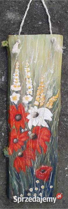 Obraz olejny na desce kwiaty Rydułtowy