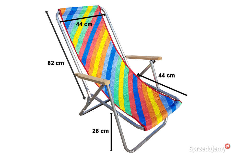 Leżak plażowy aluminiowy z drewnianym