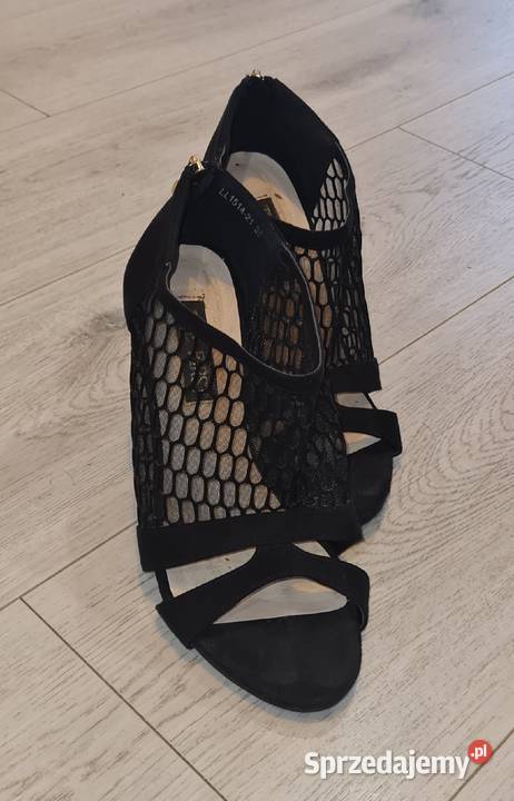 Sandałki damskie szpilka siateczka zip 36 Łódź
