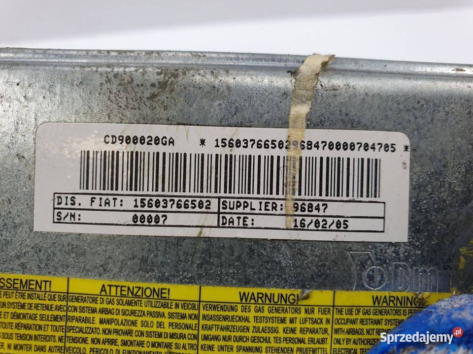 PODUSZKA AIRBAG ALFA ROMEO BRERA 15603766502 kujawsko-pomorskie Lipno sprzedam