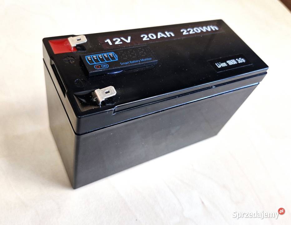 Akumulator 12V 20Ah 220Wh 18650 Liion wskażnik i