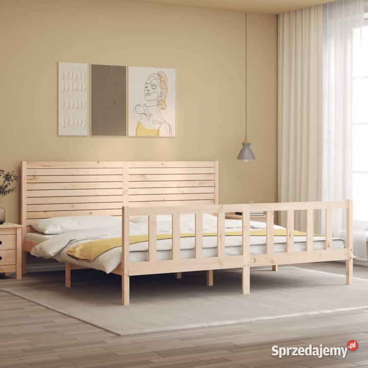 Rama łóżka bez materaca lite drewno sosnowe