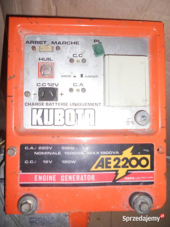 KUBOTA Prądnica Generator Pradu Agregat Narzędzia Dębica