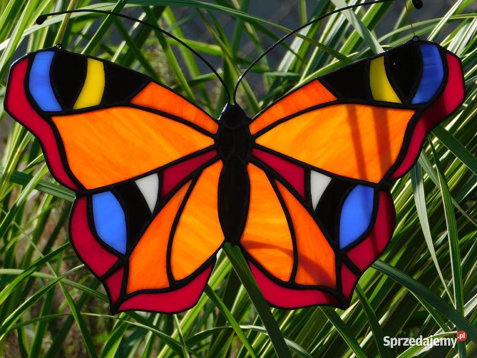 Motyl witraż ogrodowy żywy duży Bugaj