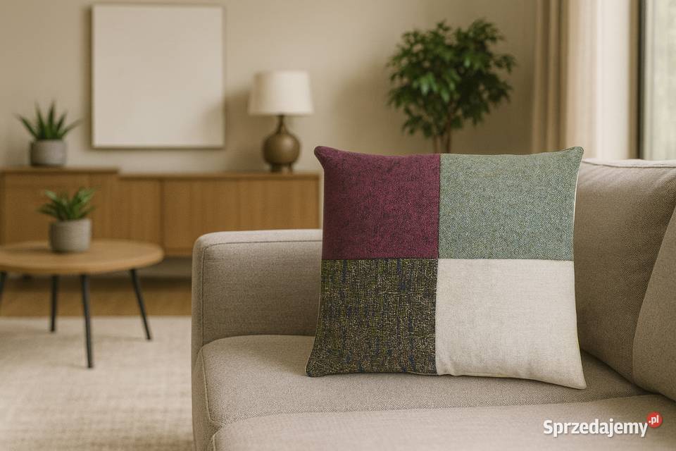 Poduszka Dekoracyjna Patchwork Żakardowa 50x50 Pozostałe Kazimierz Biskupi