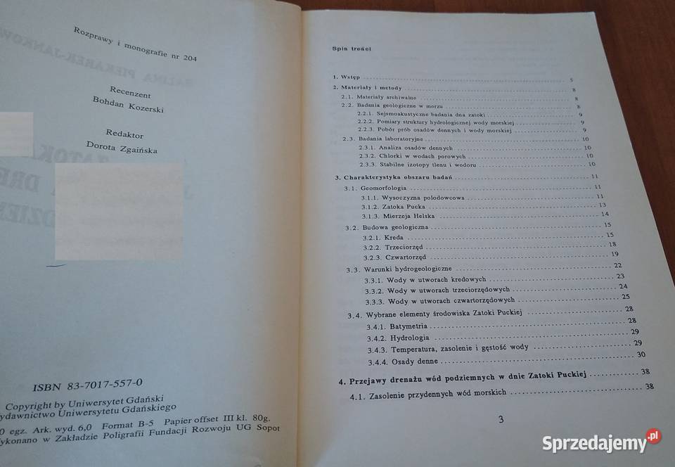 Zatoka Pucka jako obszar drenażu wód podziemnych Gdańsk sprzedam