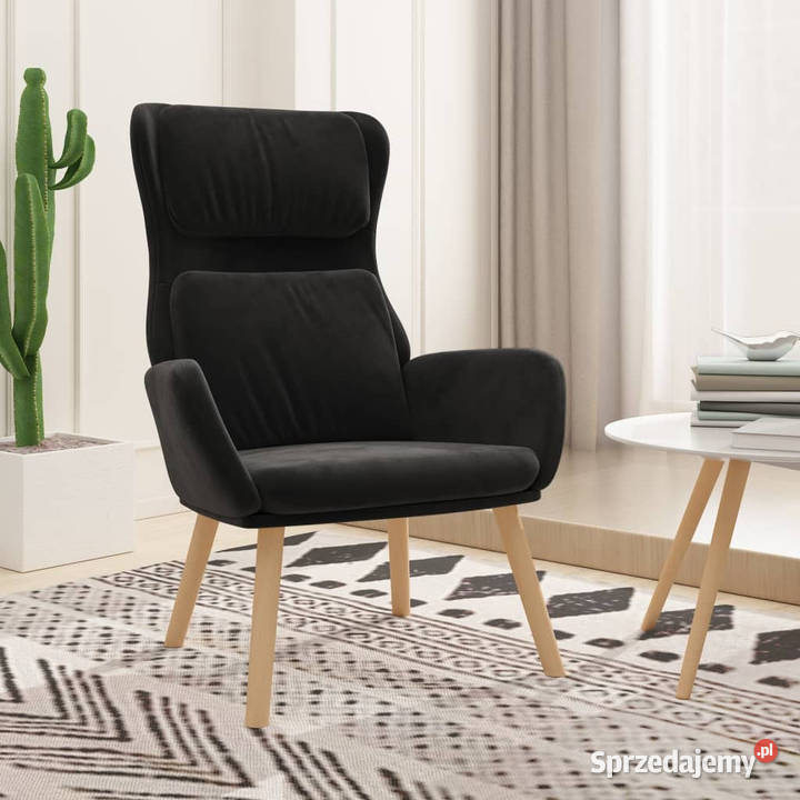 Fotel czarny obity aksamitem WM341357 Warszawa