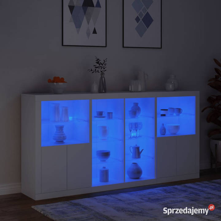 Szafka z oświetleniem LED biała 202x37x100 Warszawa