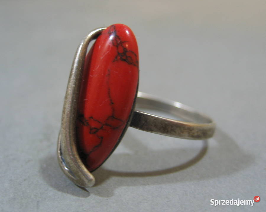 Pierscionek z Koralem Pokski mazowieckie Warszawa
