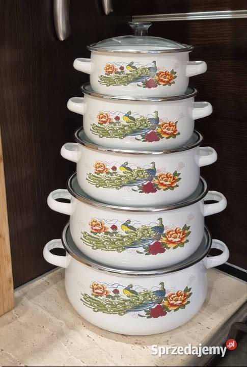 GARNKI EMALIOWANE 5 SZTUK Grodzisk Mazowiecki