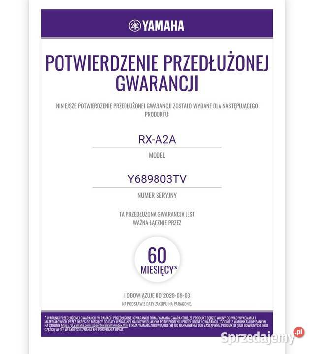 Yamaha RXA2AAventage amplituner 72 8K D Atmos Zalesie Golczowskie