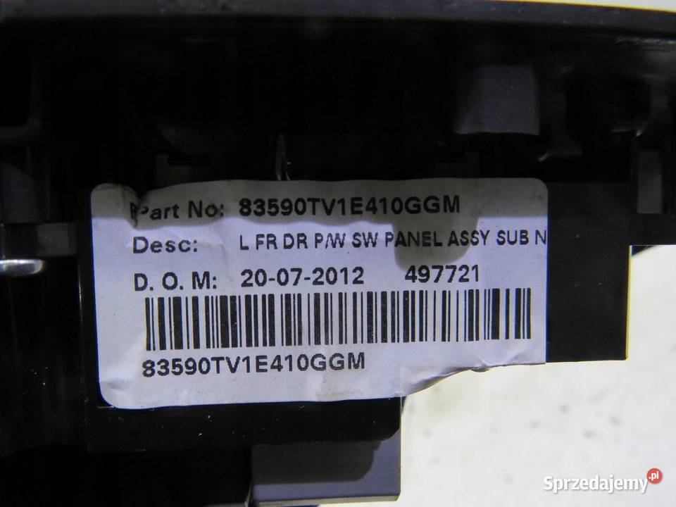 PRZYCISK SZYB CIVIC IX 83740TV1R410BLK