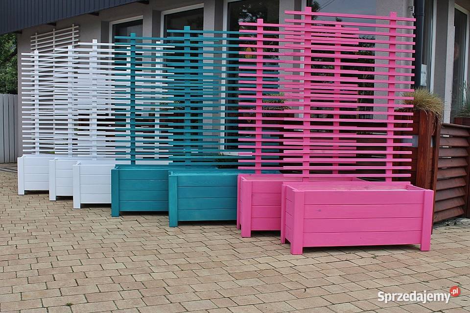 DUŻA DONICA DREWNIANA Z KRATKĄ Lelów