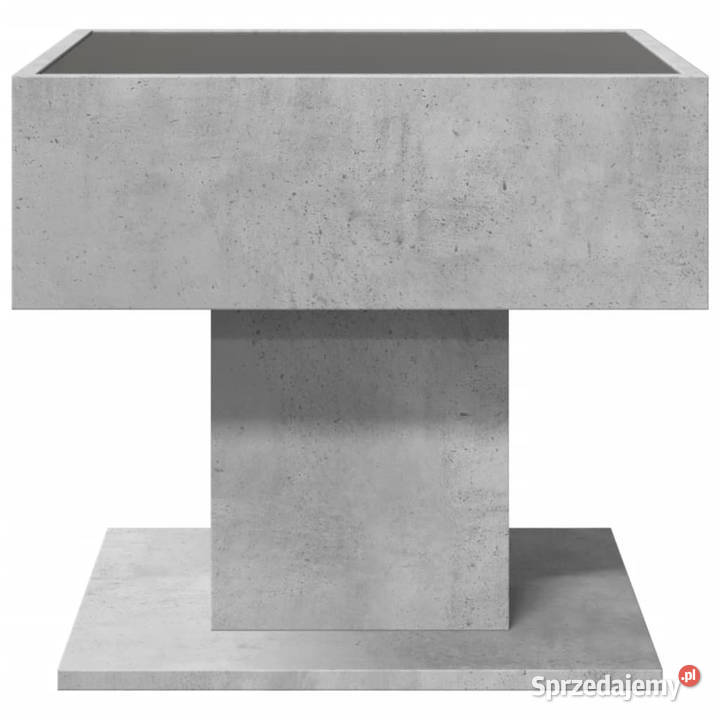Stolik kawowy z LED szarość betonu 50x50x45 Warszawa