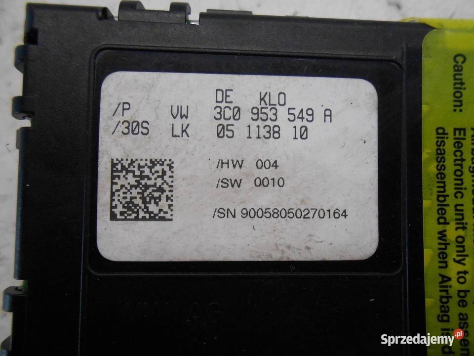 CZUJNIK KĄTA SKRĘTU VW PASSAT B6 3C0953549A osobowe