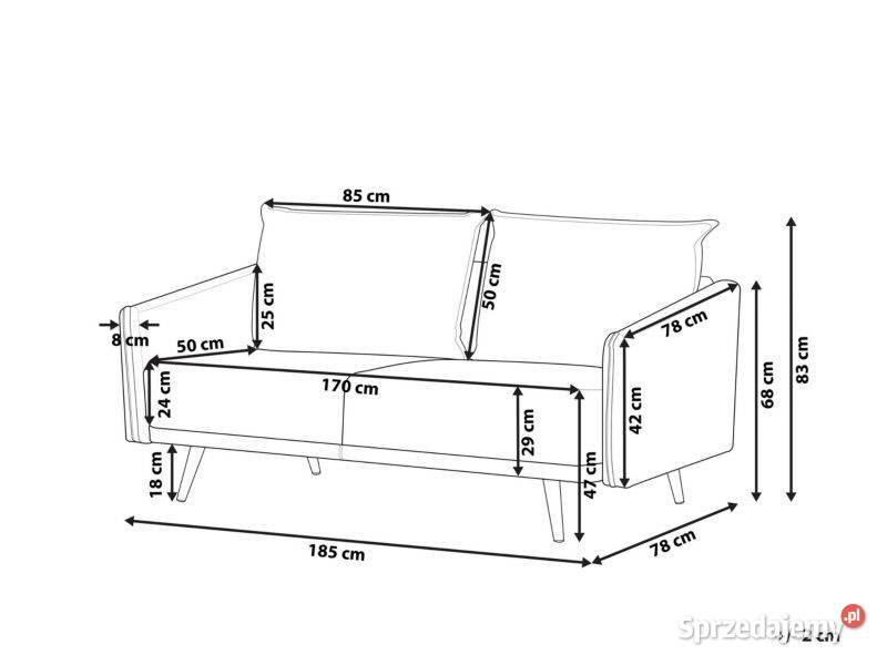 Sofa 3 osobowa MAURA Welur Beżowy Beliani Gdańsk