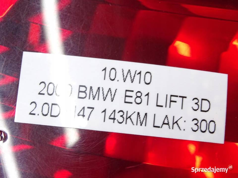 LAMPA LEWY LEWA TYŁ TYLNA BMW E81 LIFT LCI 3D osobowe