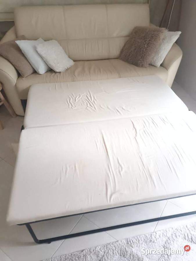 Kanapa sofa rozkładana skóra I 2 fotele skóra