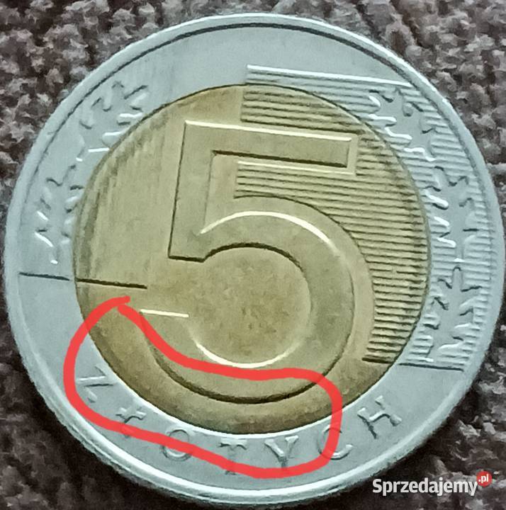 5 Złotych 2025 r przesuniecie napisu ZŁOTYCH