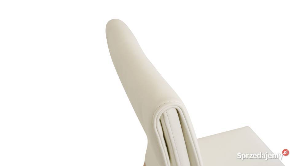 Nowoczesne krzesło do jadalni w białej skórze 48cm Katowice