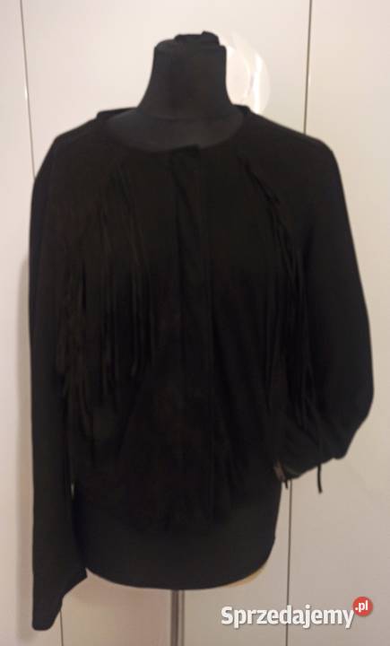 czarna kurtka z frędzlami Wiosenna/Jesienna  Częstochowa