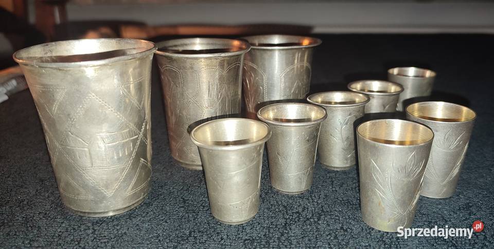 Kubki i kieliszki kiduszowe srebro Warszawa