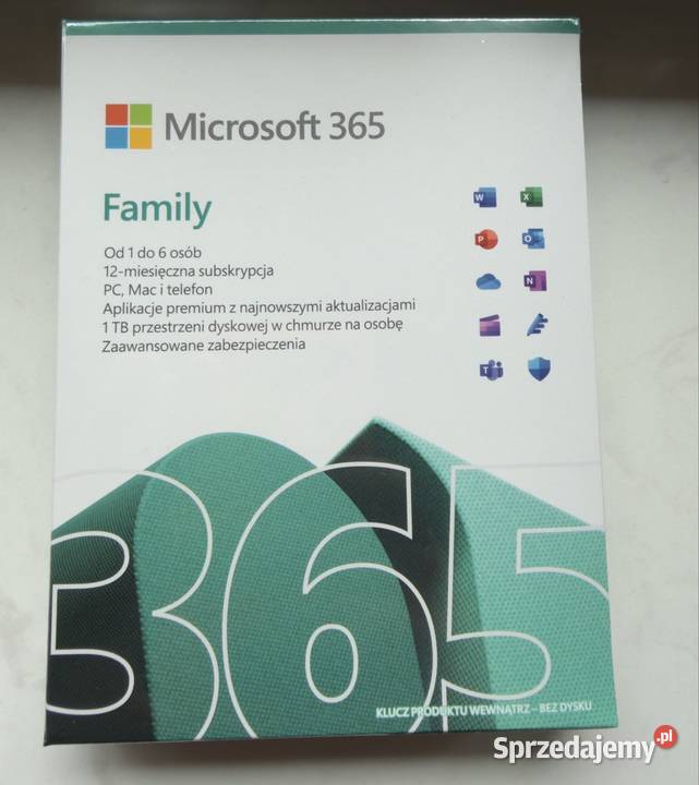 Microsoft 365 Family BOX 12 miesięcy 1 EU Słubice