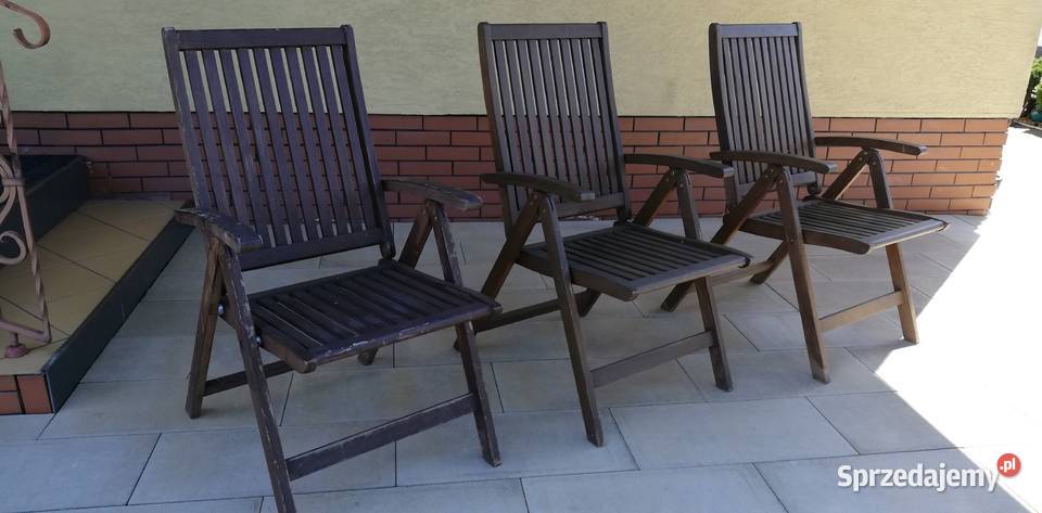 Drewniane leżaki składane regulowane krzesło Garwolin sprzedam
