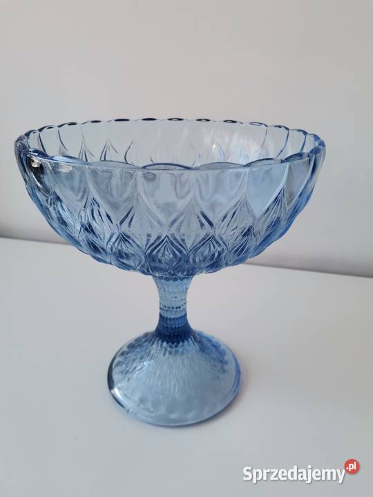 Stara niebieska patera owocarka Migdały Eryka Katowice