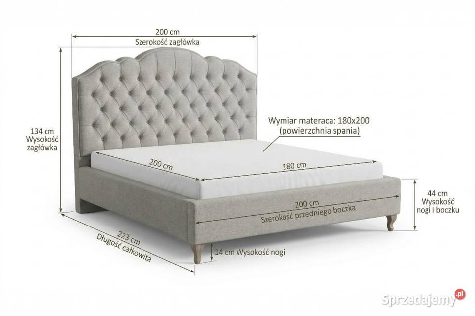 Łóżko BOSS 180 pojemnik białe stelaż Kryształki Katowice