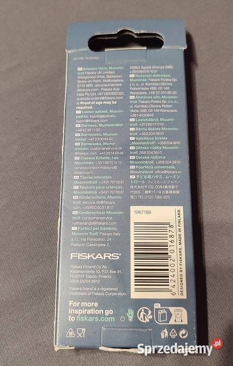 Fiskars Nożyczki dziecięce 13 z Muminkami Tata Jasień sprzedam