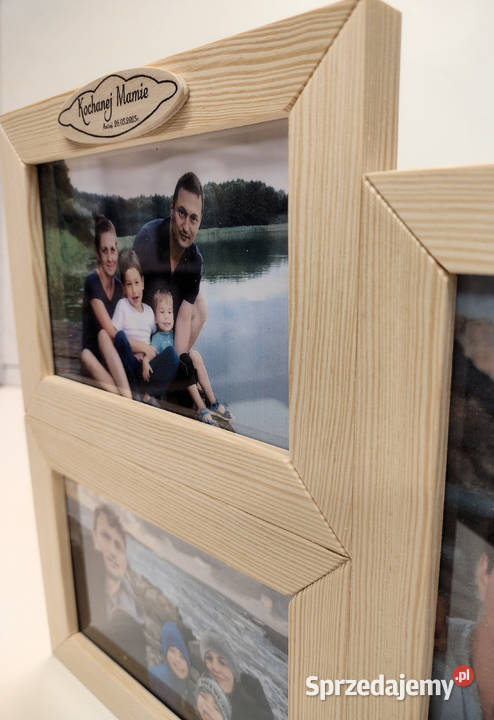 Ramka Na Zdjęcia 10x15 DREWNO Napis i DEDYKACJA Szczecin