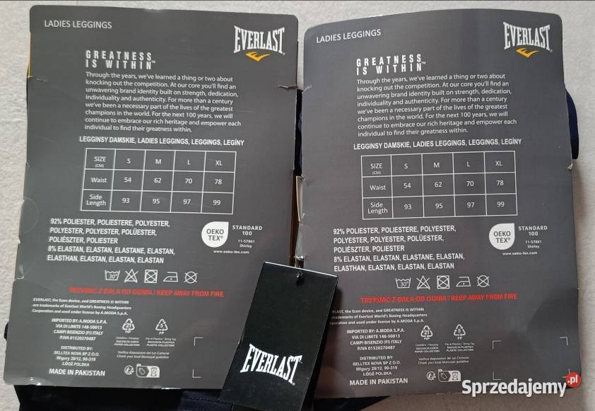 EVERLAST legginsy rozmiar L 70 97 kolor czarny i Ełk sprzedam