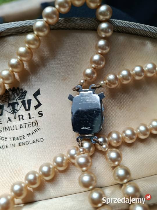 Stara kolia Lotus w etui perły vintage lata 5060 Choszczno sprzedam