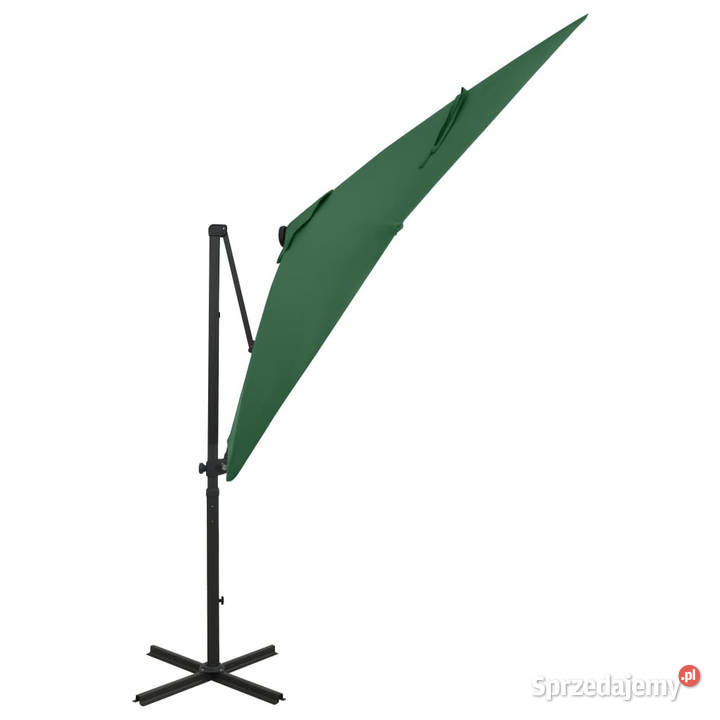 Parasol wiszący z LED i słupkiem zielony 250 Warszawa