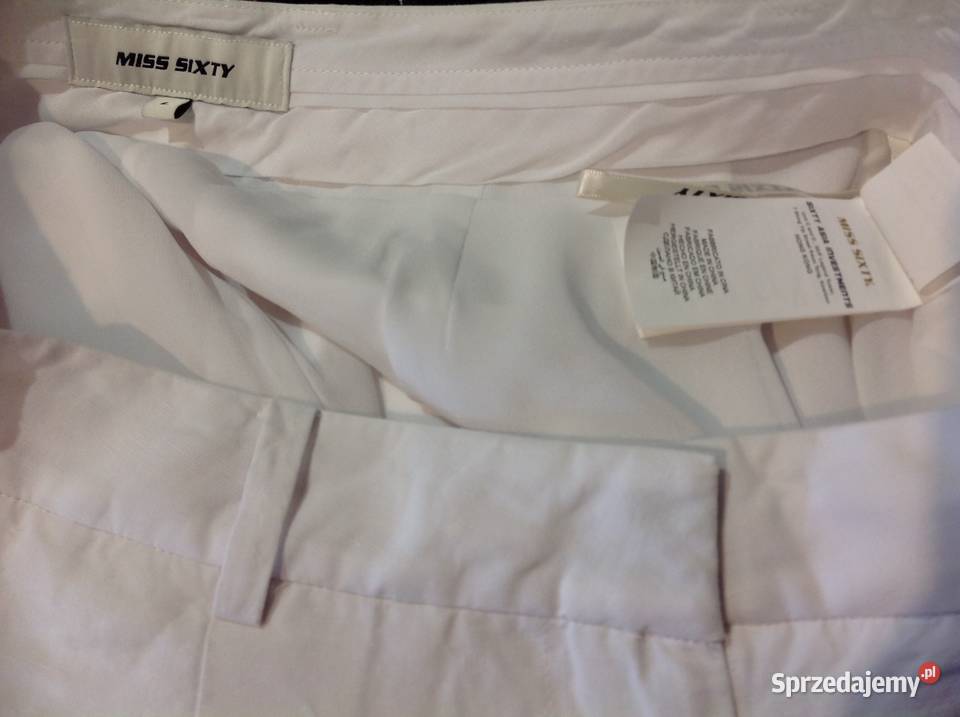 Białe Spodnie Damskie MISS SIXTY L szeroka Nowa Sól sprzedam